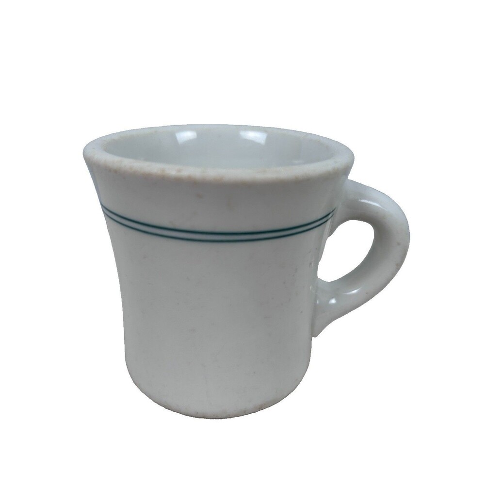 Shenango Restaurant Ware Diner Coffee Mug Cup two Green Stripes New Castle